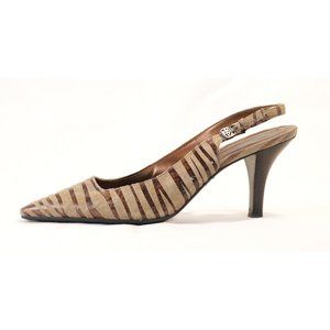 Anne Klein Zebra Striped Slingbacks 7.5